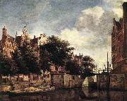 HEYDEN, Jan van der Amsterdam, Dam Square with the Town Hall and the Nieuwe Kerk s oil on canvas